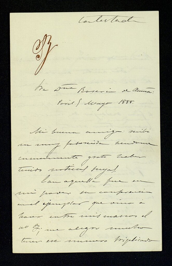 Miniatura de Carta a Rosario de Acuña