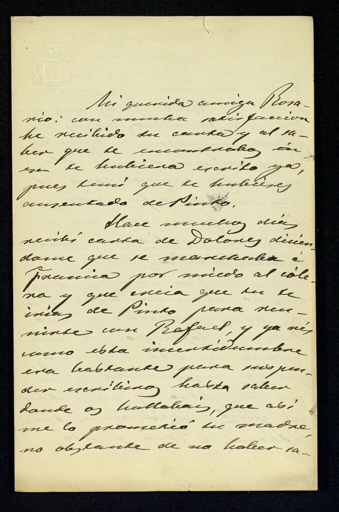 Miniatura de Carta de Urgellés de Tobar a Rosario