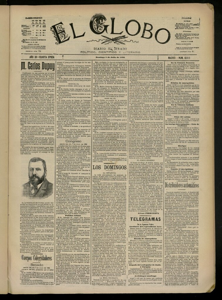 Miniatura de El Globo : diario ilustrado del 8 de julio de 1894, nº 6813