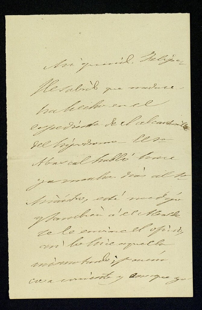 Miniatura de Carta de José Serrano a Felipe de Acuña