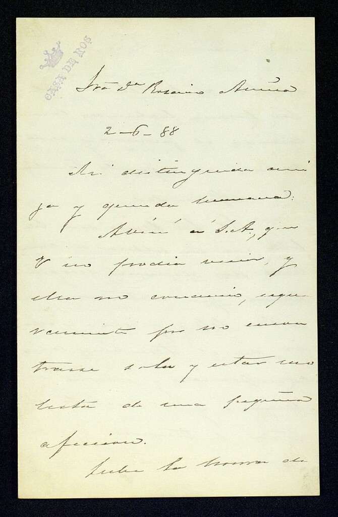 Miniatura de Carta del Vizconde de Ros a Rosario Acuña