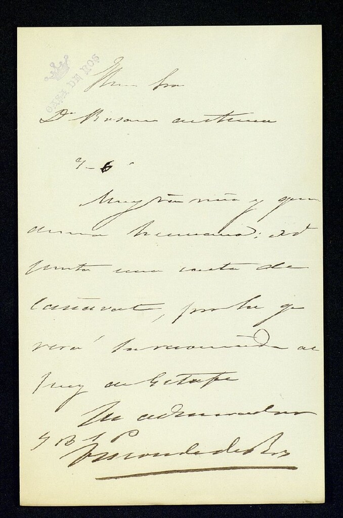 Miniatura de Carta del Vizconde de Ros a Rosario Acuña