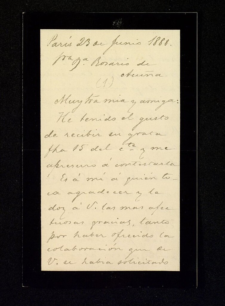 Miniatura de Carta de N. Estévanez a Rosario Acuña
