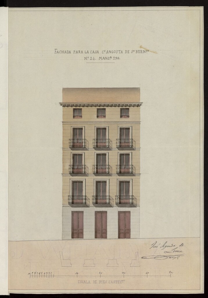 Miniatura de Licencia concedida a Don Francisco del Rio para construir pisos segundo, tercero y sotabanco en su casa de la calle Angosta de San Bernardo (hoy de la Aduana) número 24