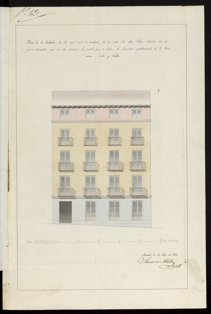Miniatura de Licencia concedida a Don Jerónimo Cortés Valdés para realizar varias obras en la casa de la calle de San Pedro Mártir, 3 y 6