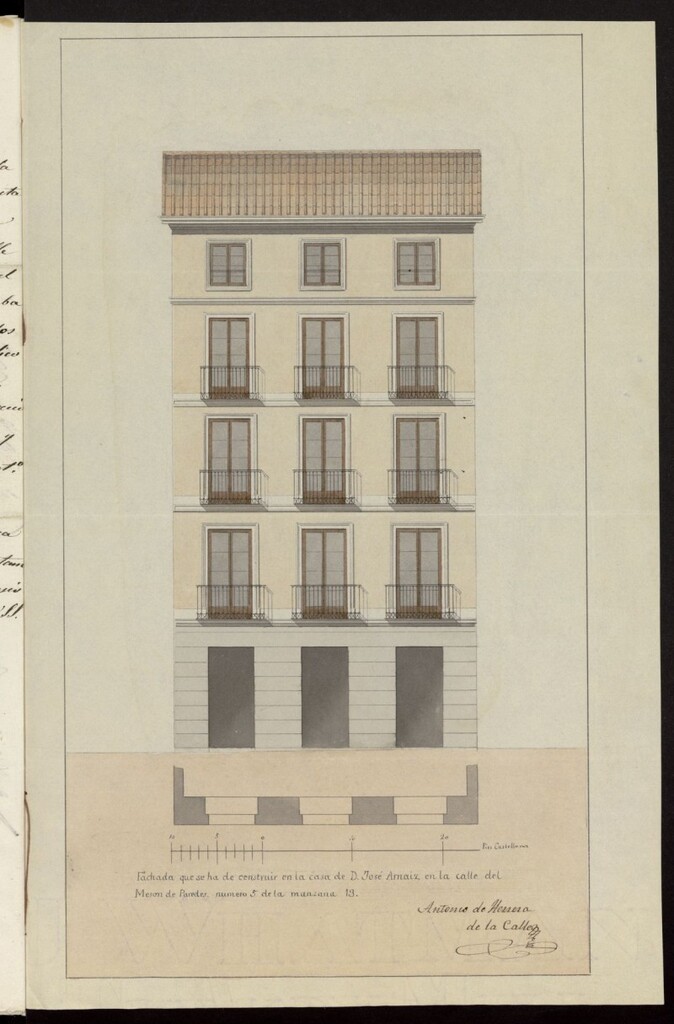 Miniatura de Licencia concedida a Don José de Arnaiz para reedificar una casa en la calle Mesón de Paredes, 5