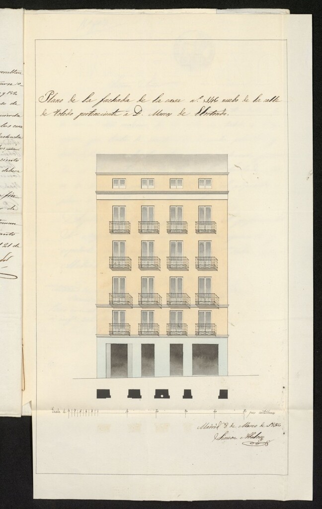 Miniatura de Licencia concedida a Don Marcos Elortondo, para construir de nueva planta en la calle de Toledo, 146
