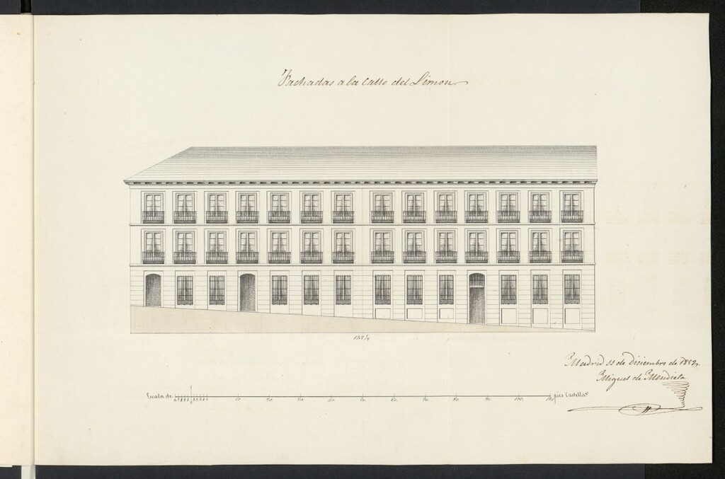 Miniatura de Licencia concedida a Don Agustín Piñol, apoderado de Don Antonio Orfila, para la edificación de varias casas en la calle Limón, 20, con vuelta a la del Cristo y a Portillo