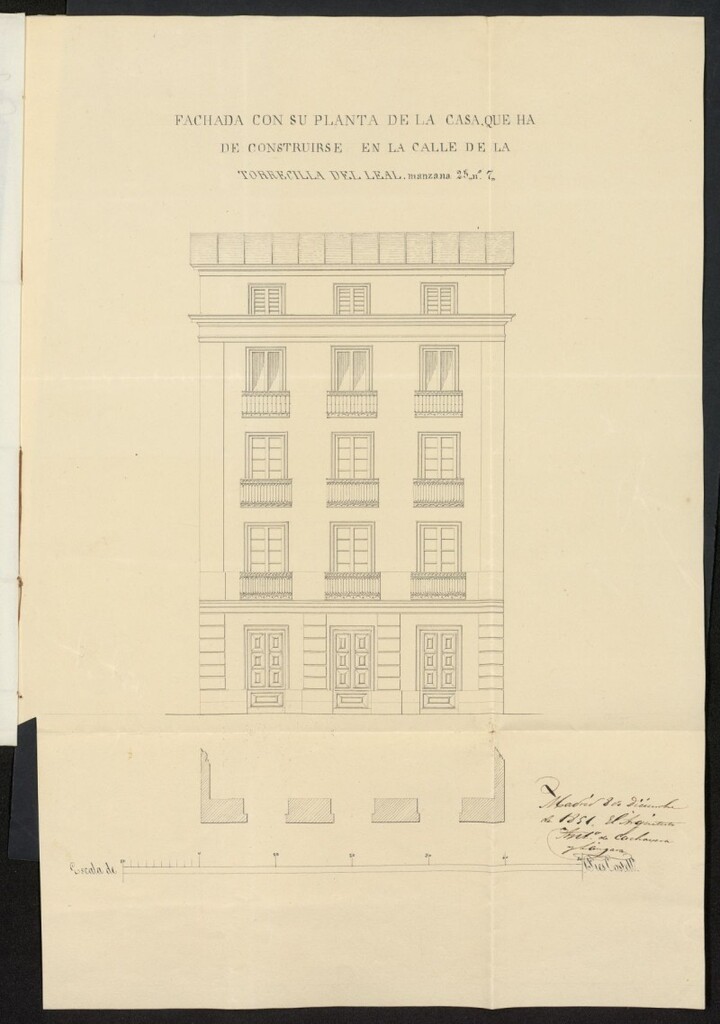 Miniatura de Licencia concedida a Don Miguel Gutiérrez de Parada, como administrador de la Congregación y Hospital del Apóstol San Pedro, para edificar una casa en la calle Torrecilla del Leal 7, manzana 25
