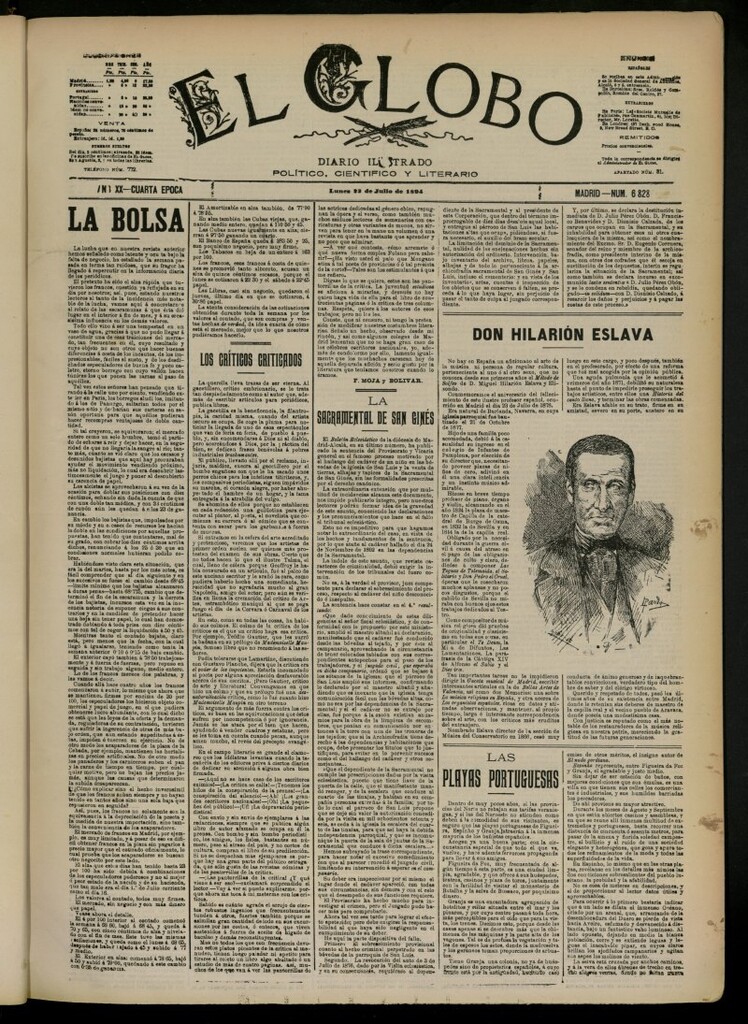Miniatura de El Globo : diario ilustrado del 23 de julio de 1894, nº 6828