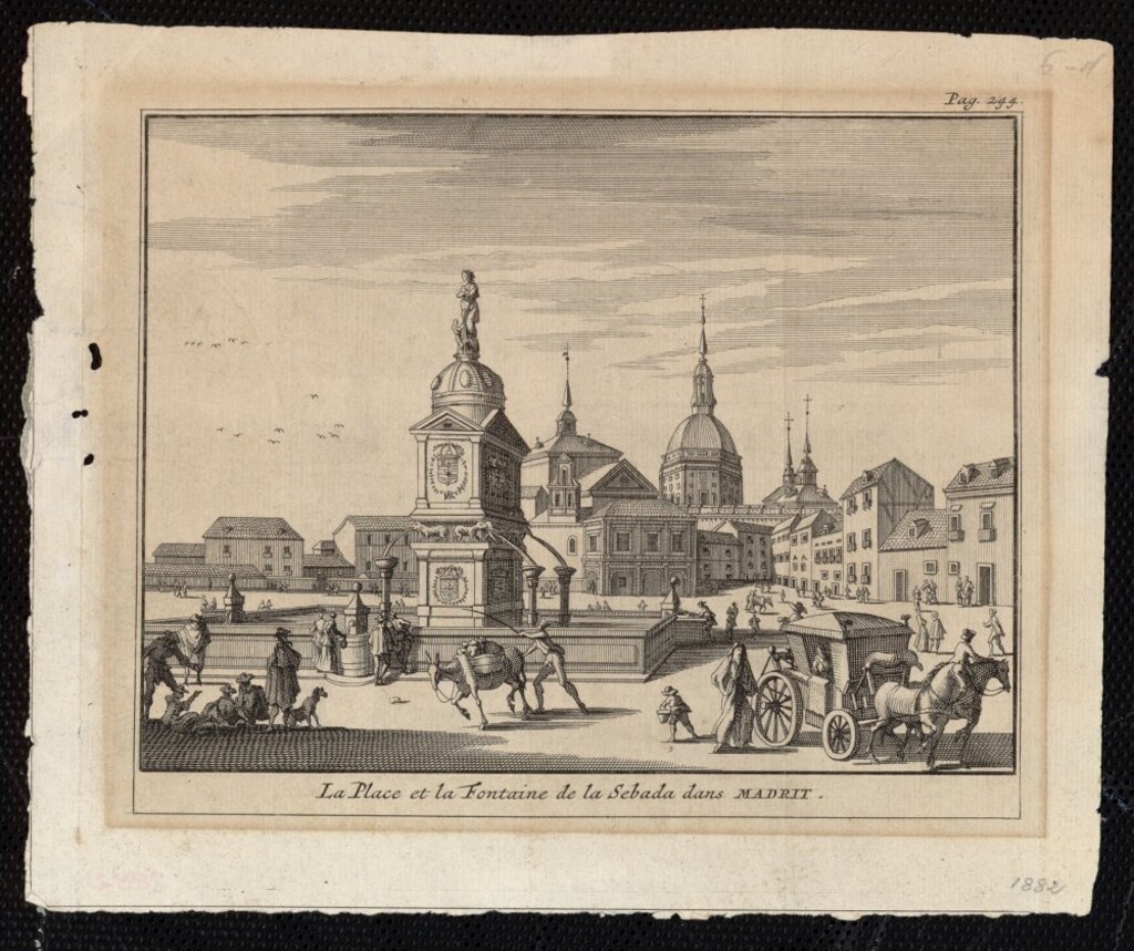Miniatura de La Plaza y la Fuente de la Cebada. Madrid