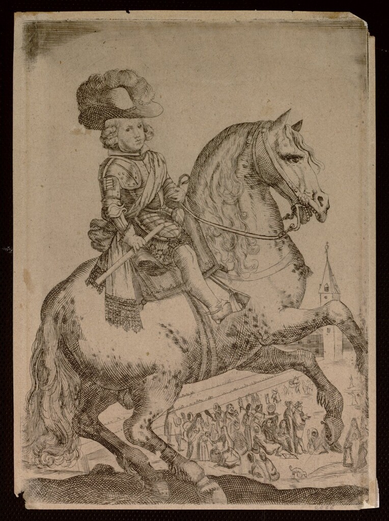 Miniatura de El príncipe Baltasar Carlos a caballo