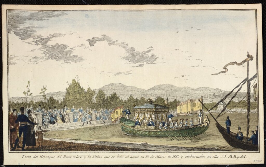 Miniatura de Falúa real en el Estanque del Buen Retiro. 1817. Madrid