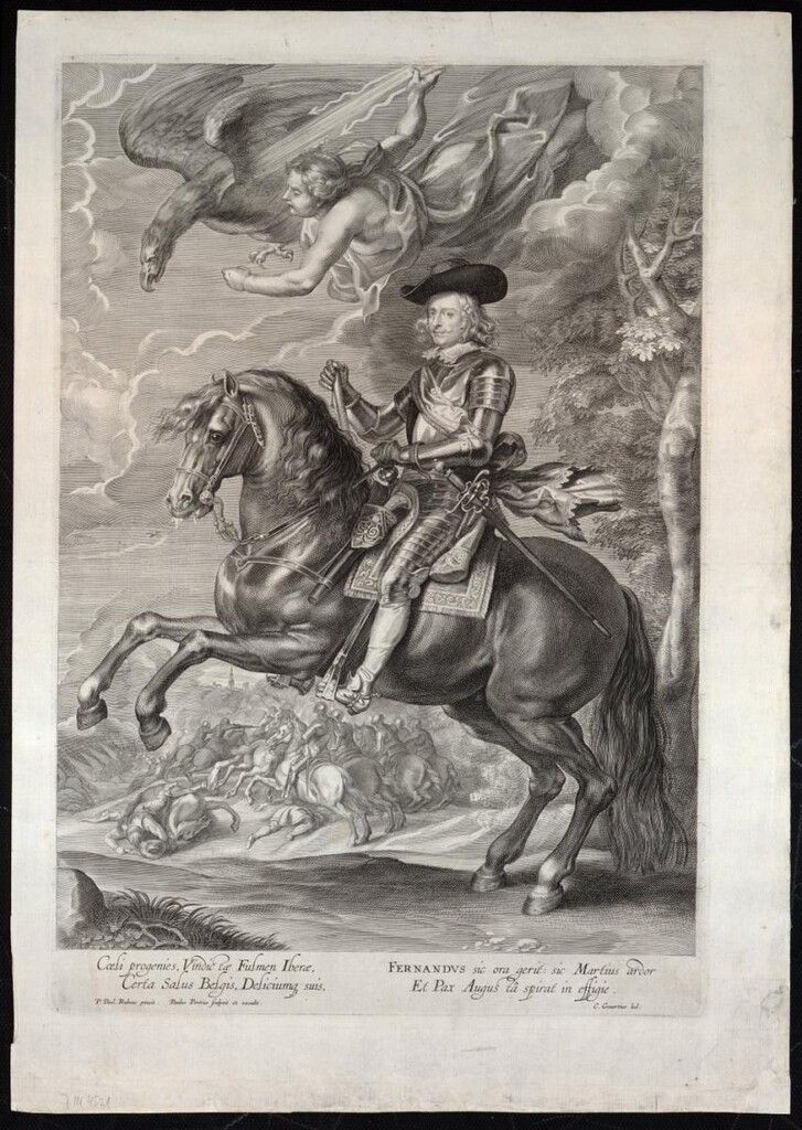 Miniatura de El Cardenal Infante Fernando de Austria en la Batalla de Nordling