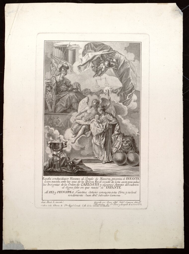 Miniatura de Alegoría del nacimiento del Infante Carlos Clemente, hijo del Príncipe de Asturias, 1771