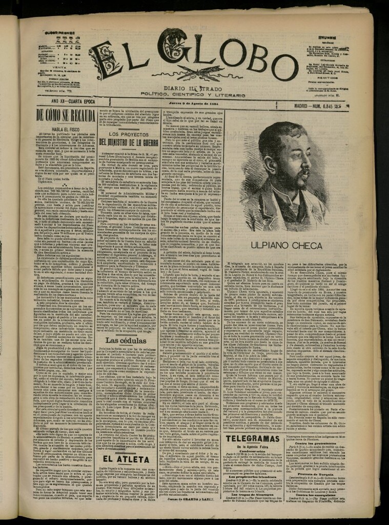 Miniatura de El Globo : diario ilustrado del 9 de agosto de 1894, nº 6845