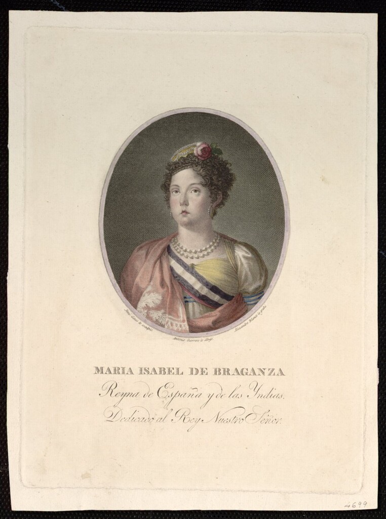 Miniatura de Retrato de la Reina María Isabel de Braganza