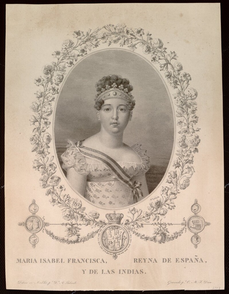 Miniatura de María Isabel Francisca de Braganza, Reina de España