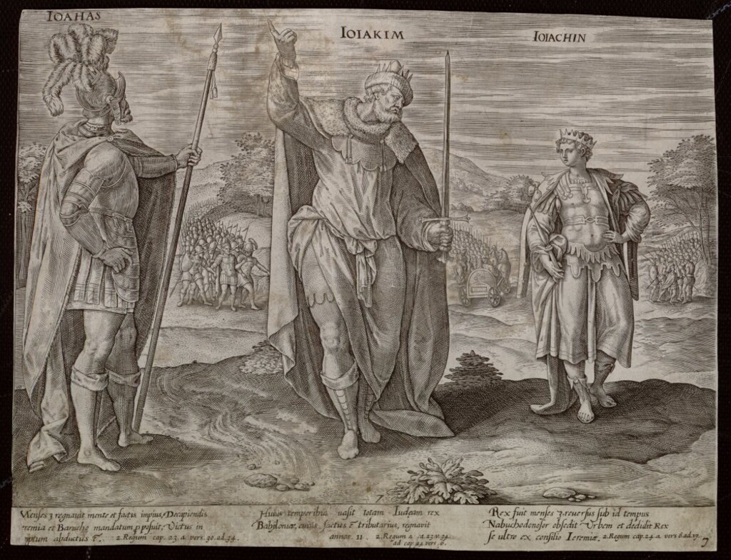 Miniatura de Joacaz, Joakim y Joaquín, Reyes de Judá