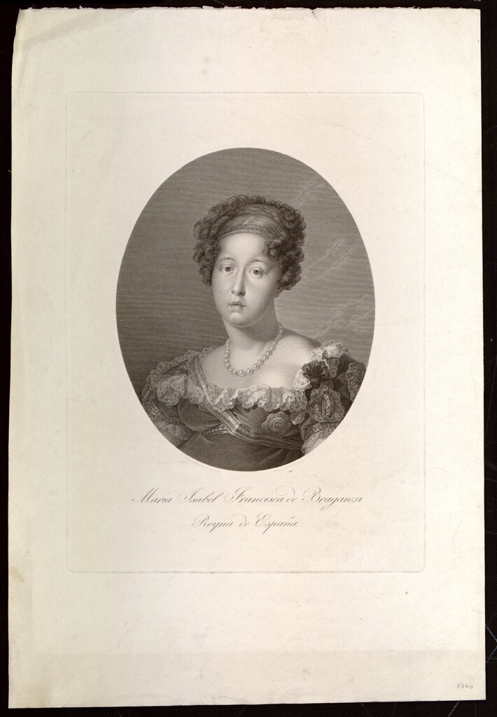 Miniatura de Retrato de la Reina María Isabel de Braganza