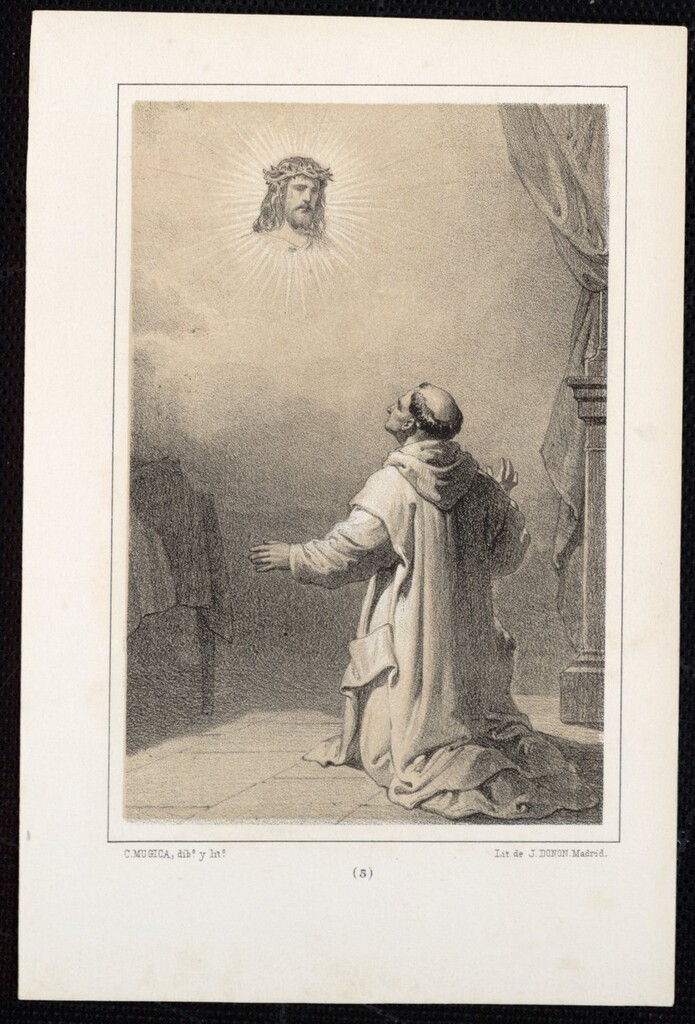 Miniatura de Aparición de Cristo a un monje cartujo