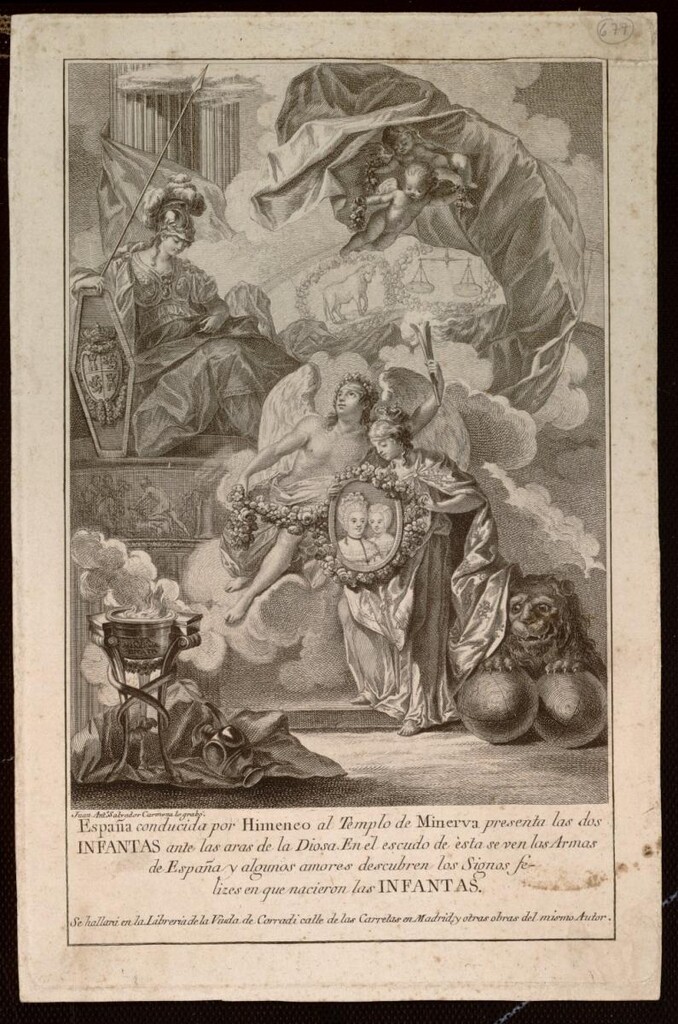 Miniatura de Alegoría de las Infantas Carlota Joaquina y María Amalia, 1782
