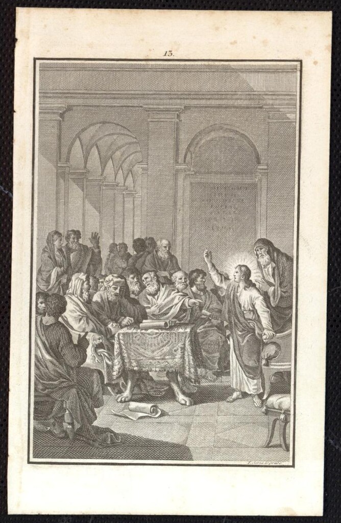 Miniatura de Jesús entre los doctores