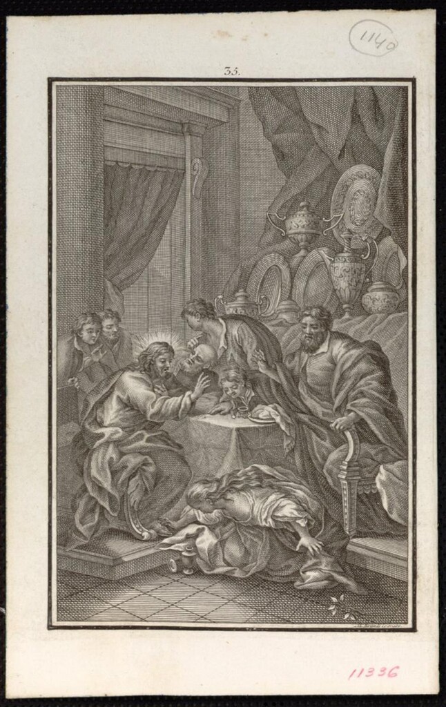 Miniatura de Jesús perdonando a una pecadora