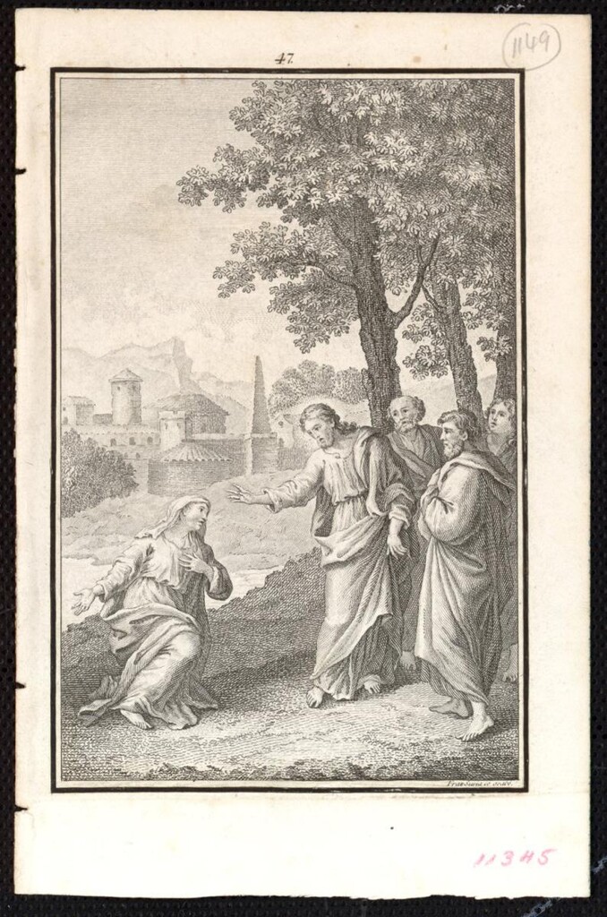 Miniatura de Jesús sana a la hija de la Cananea