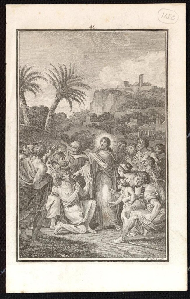 Miniatura de Jesús sana a un sordomudo