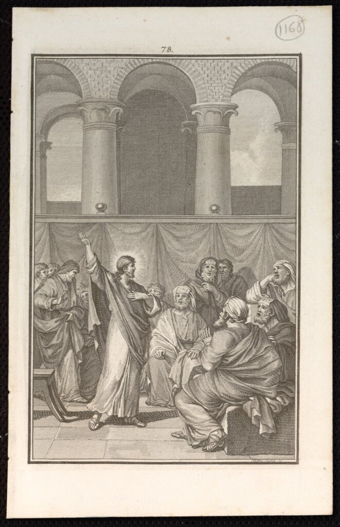 Miniatura de Jesús entre los doctores