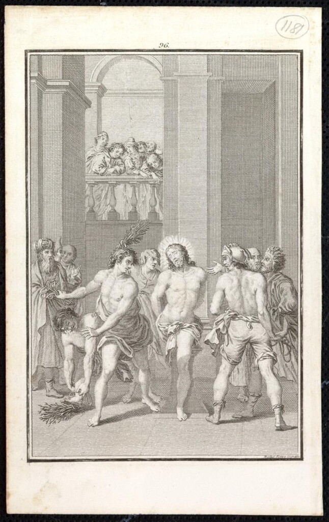 Miniatura de Jesús recibiendo los azotes