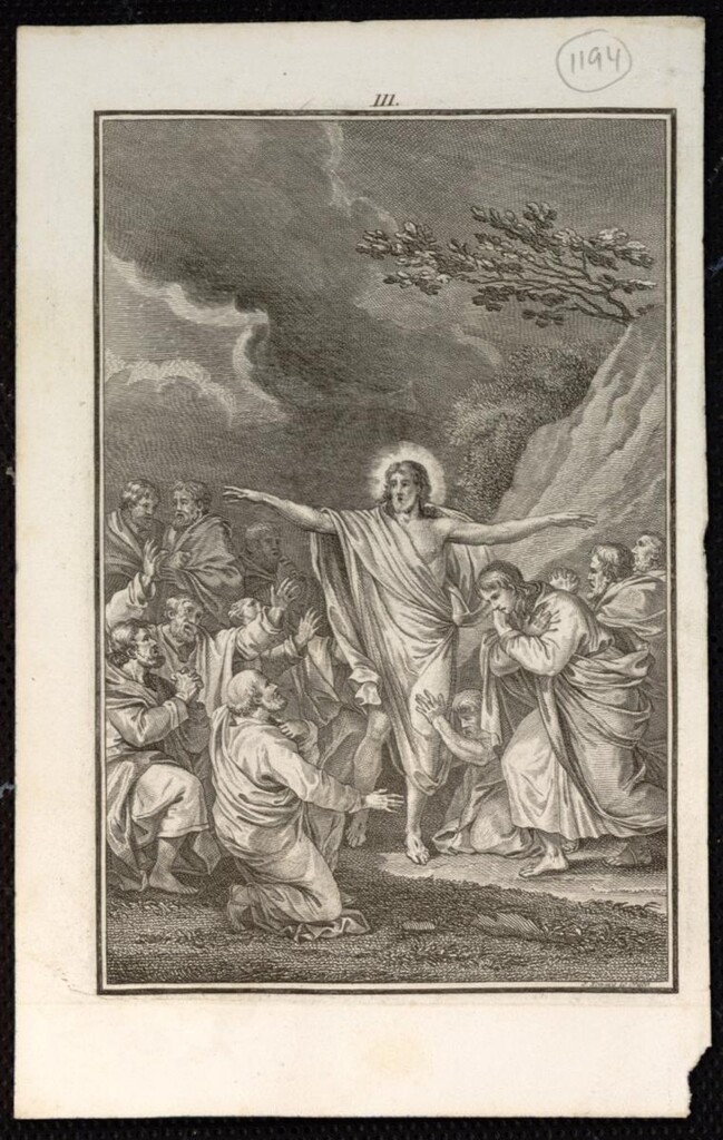 Miniatura de Jesús manda a predicar a sus dicípulos