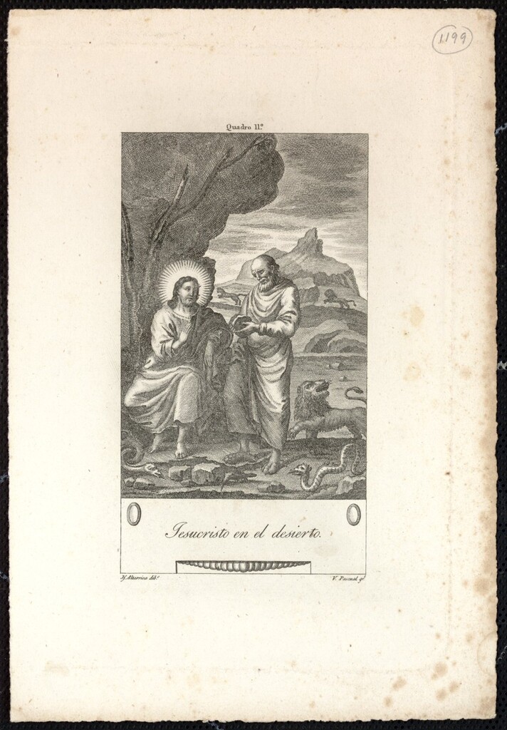 Miniatura de Jesucristo en el desierto