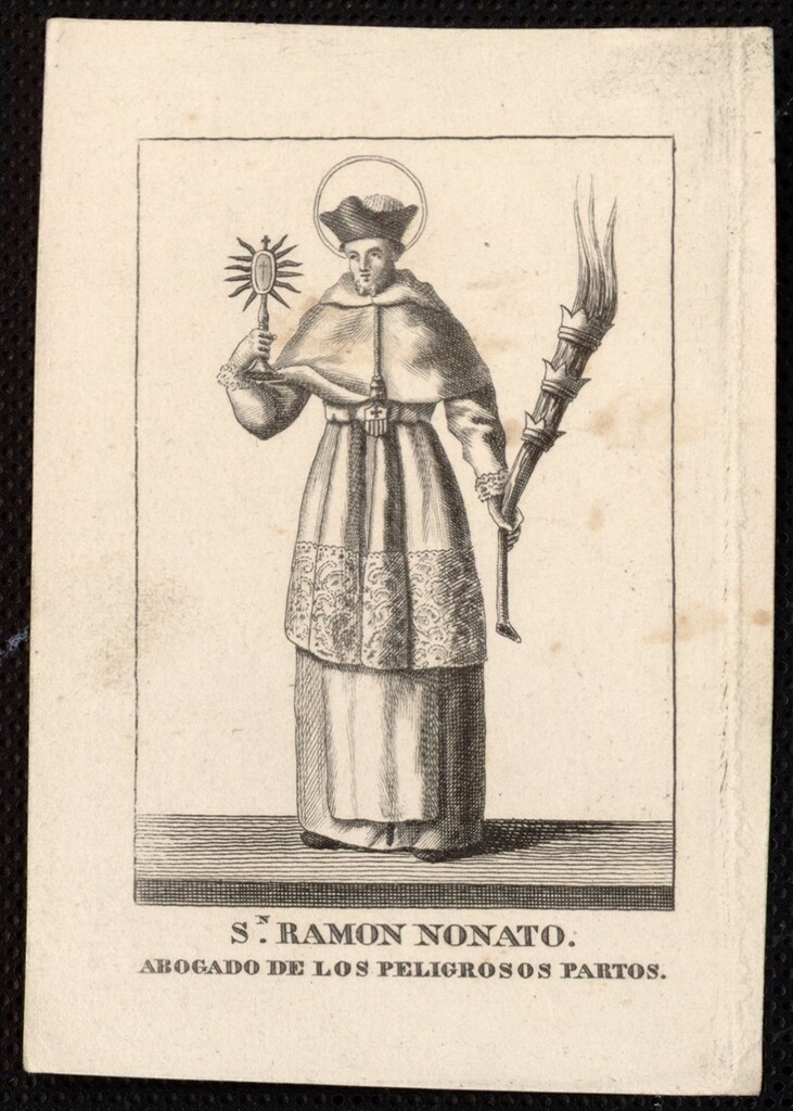 Miniatura de San Ramón Nonato. Abogado de los peligrosos partos