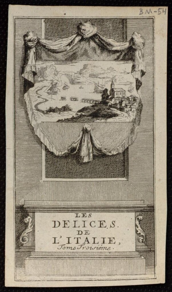 Miniatura de Portada del tomo III de “Les Delicies de l´Italie”