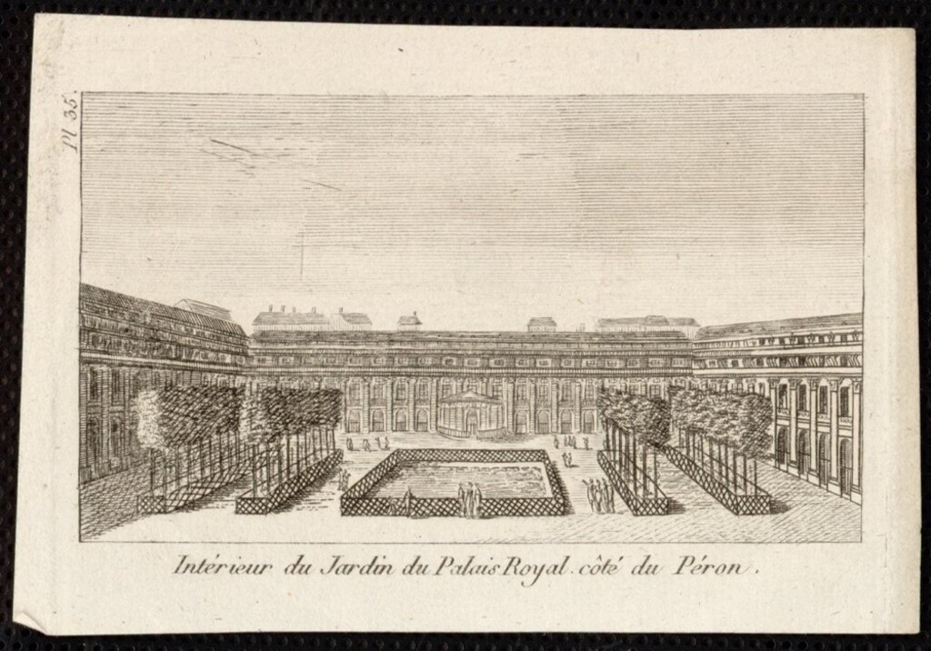 Miniatura de Intérieur du Jardin du Palais Royal. côté du Péron
