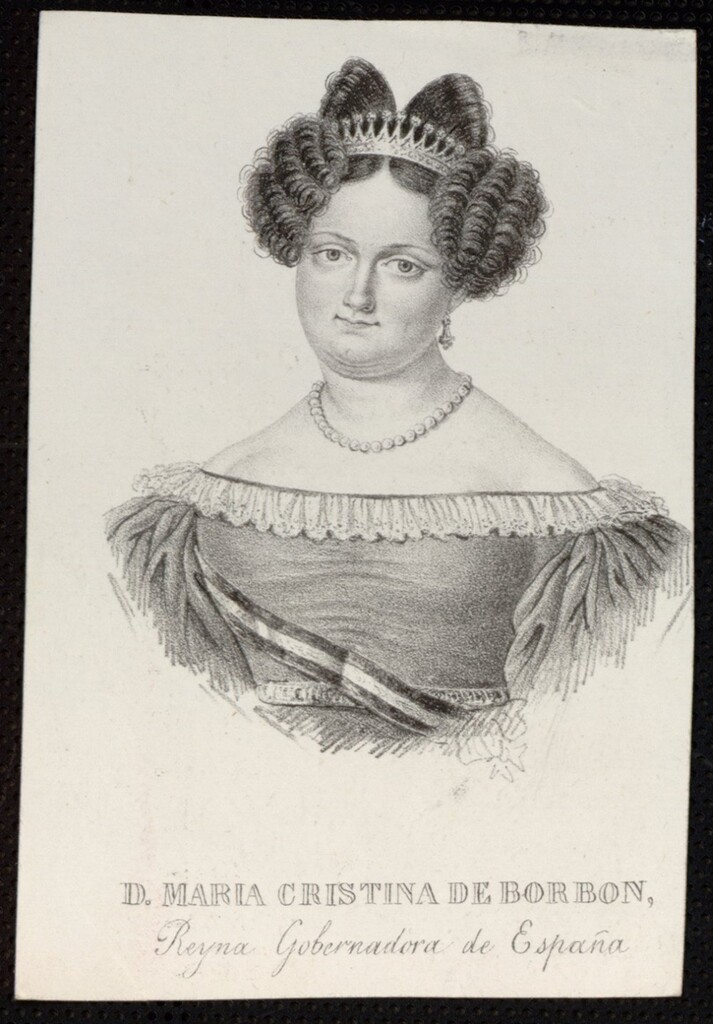 Miniatura de D. María Cristina de Borbón, Reyna Gobernadora de España