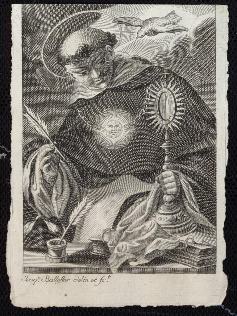 Miniatura de Santo Tomás de Aquino