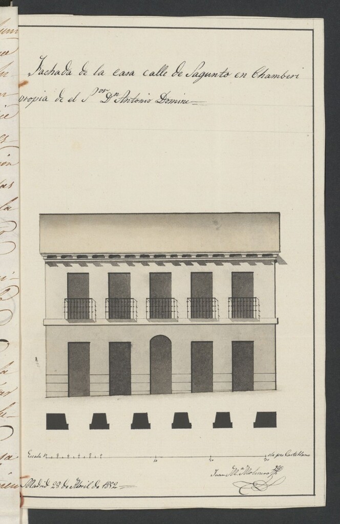 Miniatura de Licencia a Don Antonio Domine, para construir calle de Sagunto, Chamberí, manzana 27