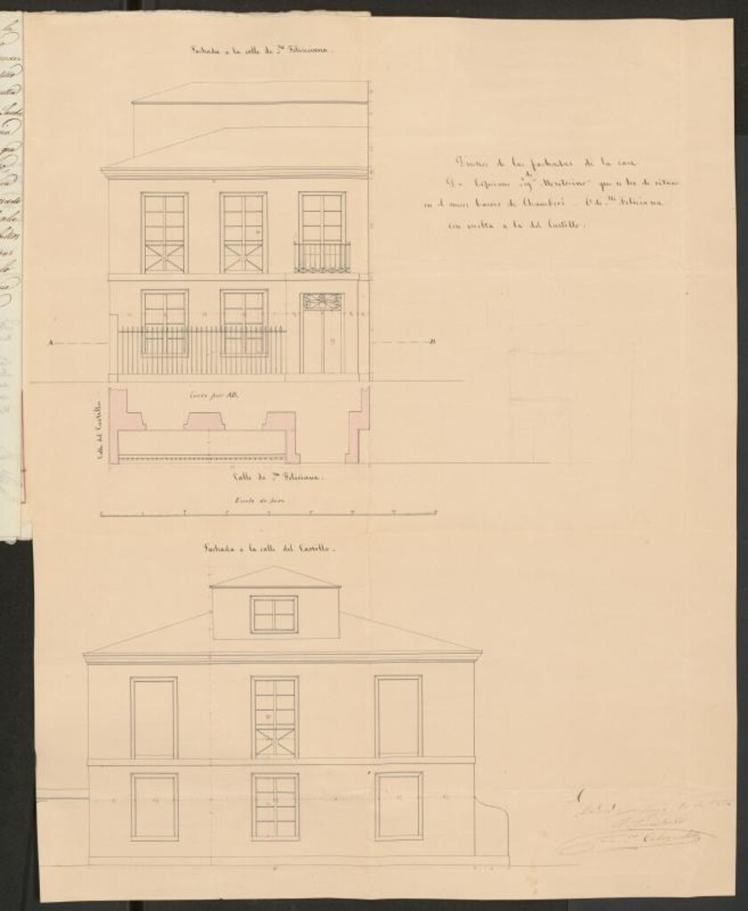 Miniatura de Licencia a Don Cipriano Segundo Montesinos, para construir calle de Santa Feliciana esquina a la del Castillo, en Chamberí