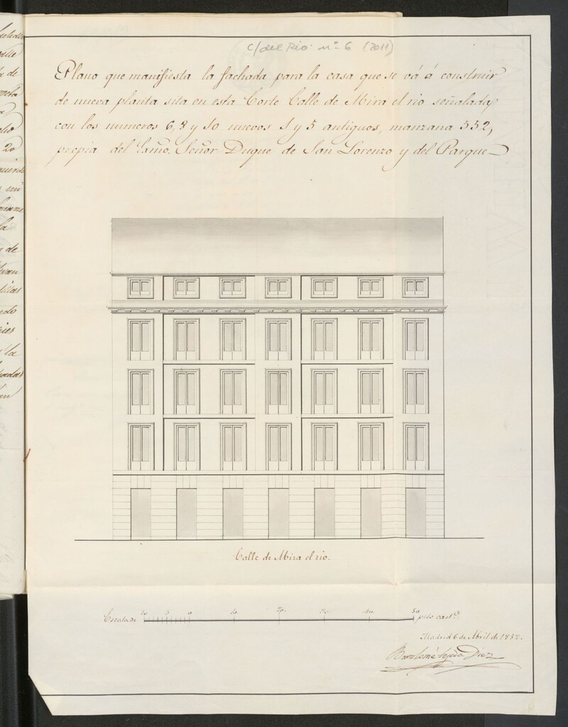 Miniatura de Licencia a Don José Cot y Vida, para construir calle del Río, nº 6 y 1, 5 de la manzana 552
