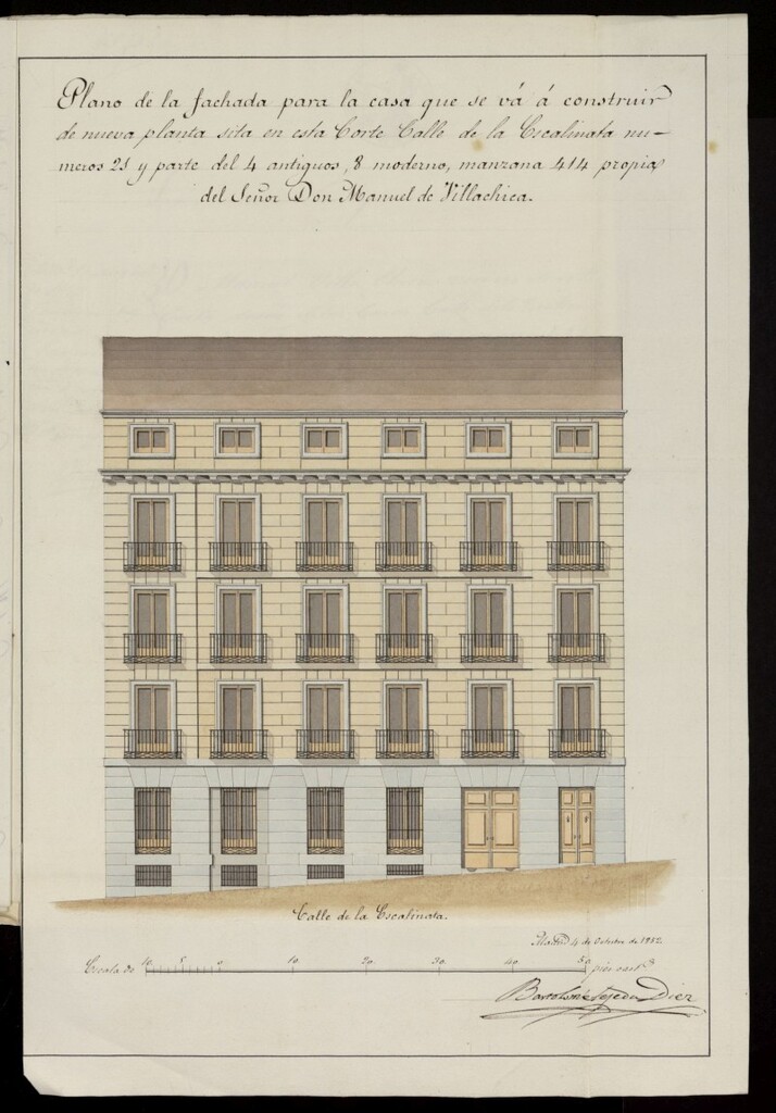 Miniatura de Licencia a D. Manuel Villachica, para construir en la calle de la Escalinata, nº 8, 10, manzana 414