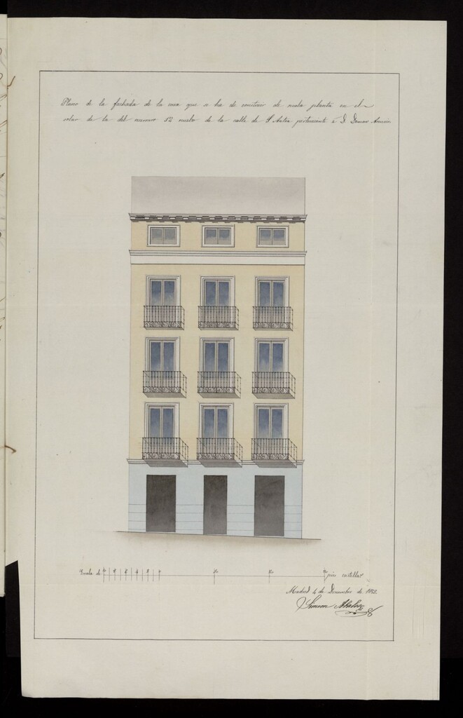 Miniatura de Licencia a D. Dámaso Asensio, para construir en la calle de San Antón, nº 12, manzana 310 (hoy Pelayo)