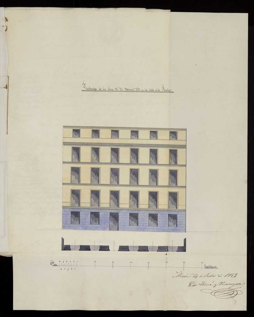Miniatura de Licencia a D. Pedro Tomé, para construir calle de la Justa , nº 30, manzana 457