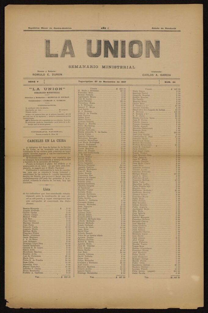 Miniatura de La Unión: Semanario ministerial del 27 de noviembre de 1897, nº 54