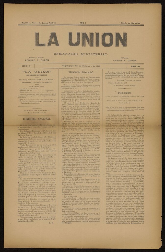 Miniatura de La Unión: Semanario ministerial del 25 de diciembre de 1897, nº 58