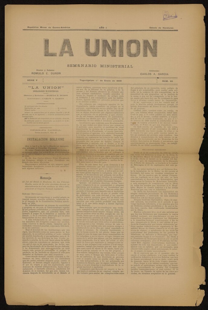 Miniatura de La Unión: Semanario ministerial del 1 de enero de 1898, nº 59