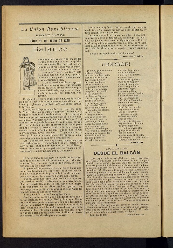 Miniatura de La Unión Republicana: suplemento ilustrado del 21 de julio de 1895