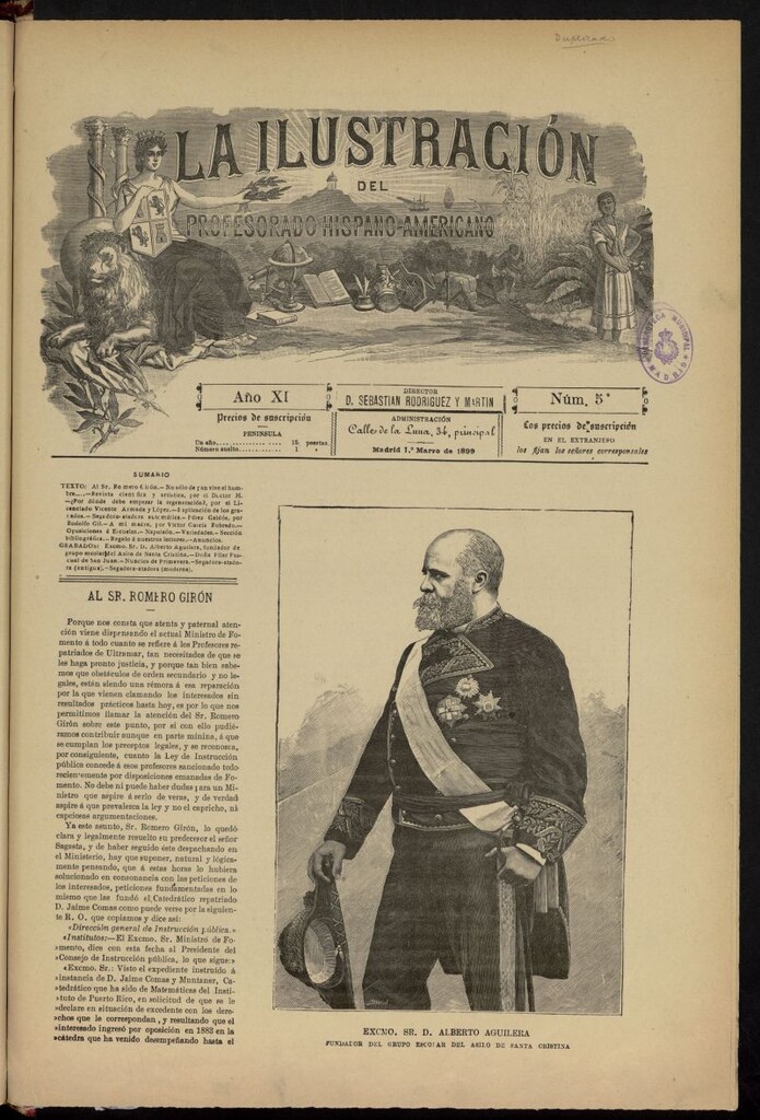 Miniatura de La Ilustración del Profesorado Hispano-Americano-Colonial del 1 de marzo de 1899